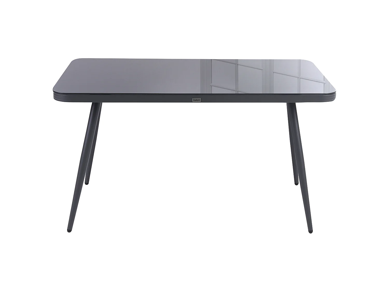 Garden Dining Table LIPARI 140 cm 80 cm Glass Grey