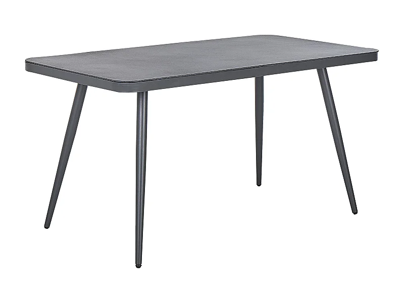 Table de salle à manger de jardin LIPARI 140 cm 80 cm Verre Gris