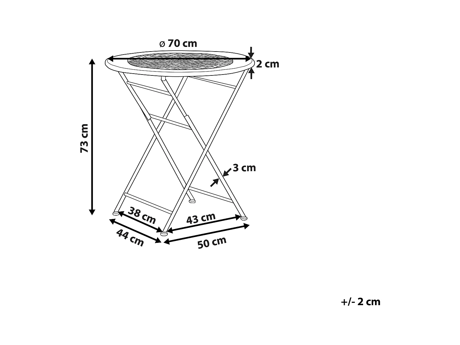 Mesa de balcón BIVIO 70 cm 70 cm Metal Verde claro