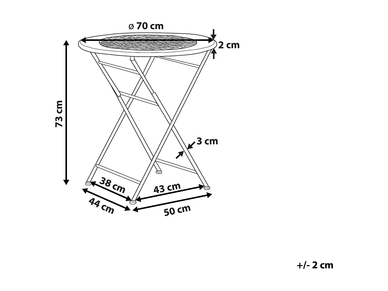 Table bistrot BIVIO 70 cm 70 cm Métal Vert clair