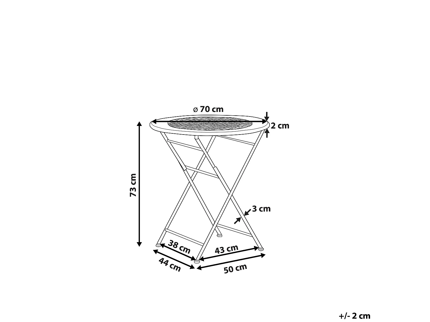 Table bistrot BIVIO 70 cm 70 cm Métal Vert clair