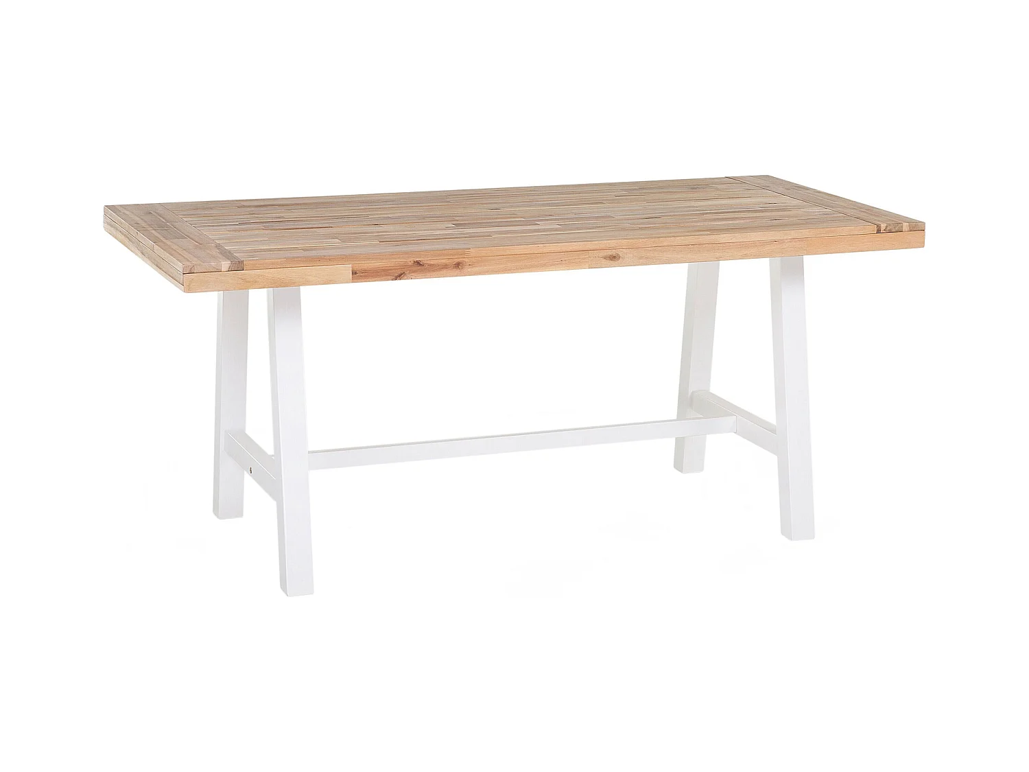 Table de salle à manger de jardin SCANIA 170 cm 80 cm Acacia Blanc