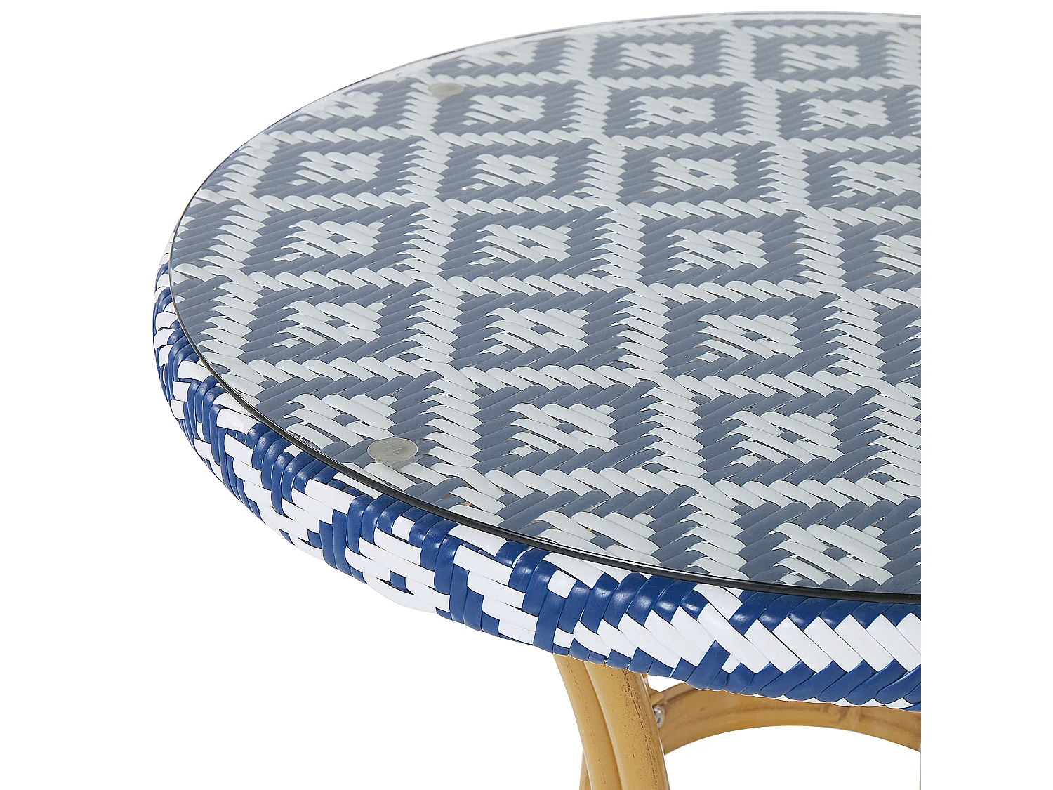 Table bistrot RIFREDDO 70 cm 70 cm Verre Bleu