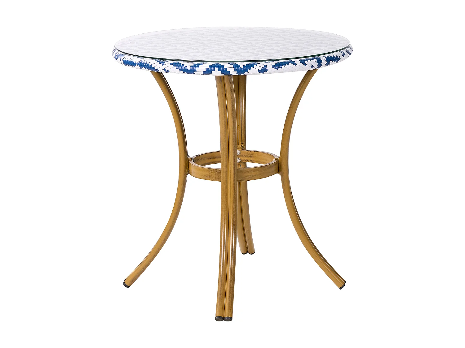 Table bistrot RIFREDDO 70 cm 70 cm Verre Bleu