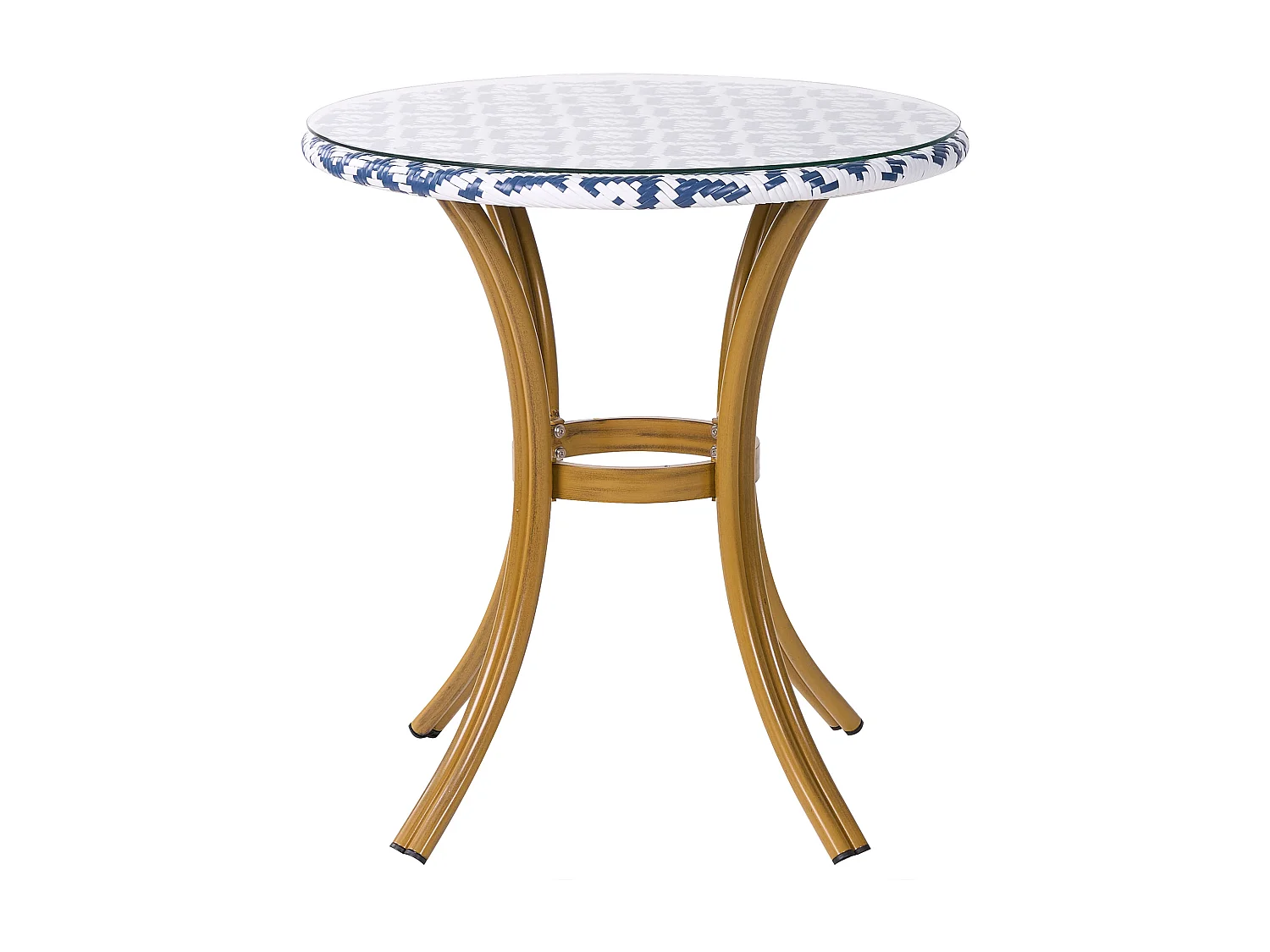 Table bistrot RIFREDDO 70 cm 70 cm Verre Bleu