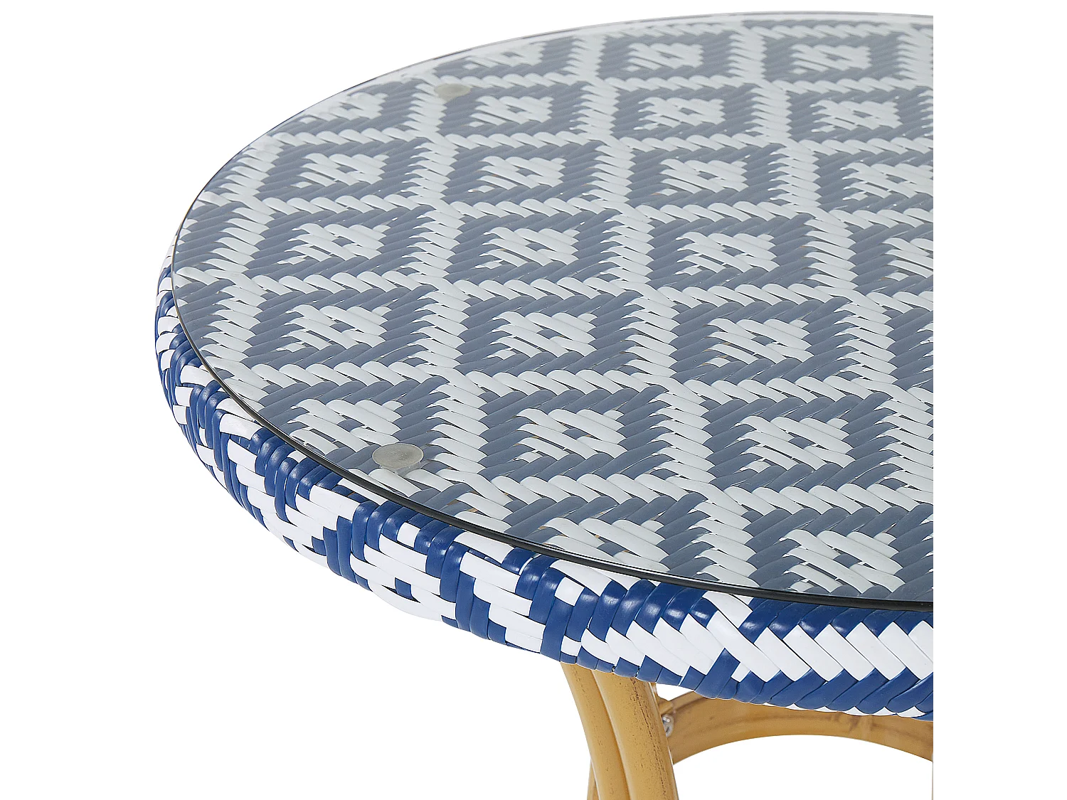 Table bistrot RIFREDDO 70 cm 70 cm Verre Bleu