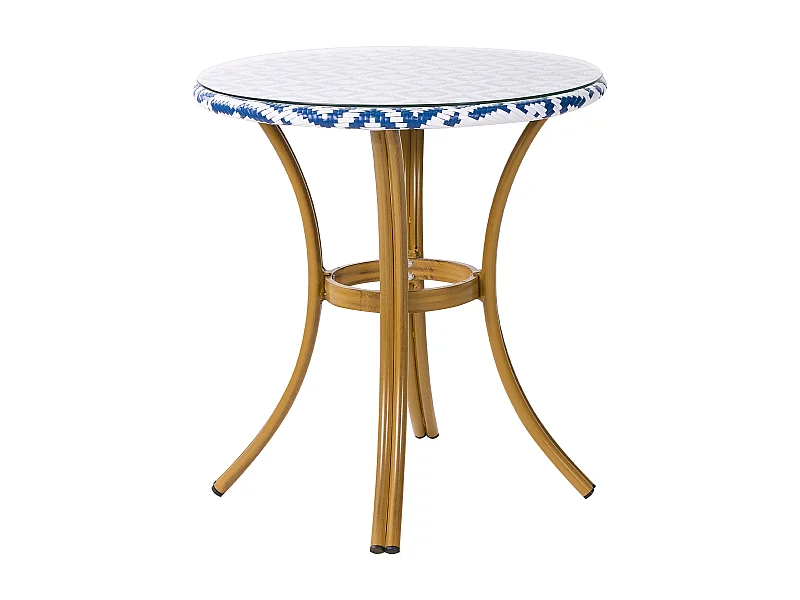 Table bistrot RIFREDDO 70 cm 70 cm Verre Bleu