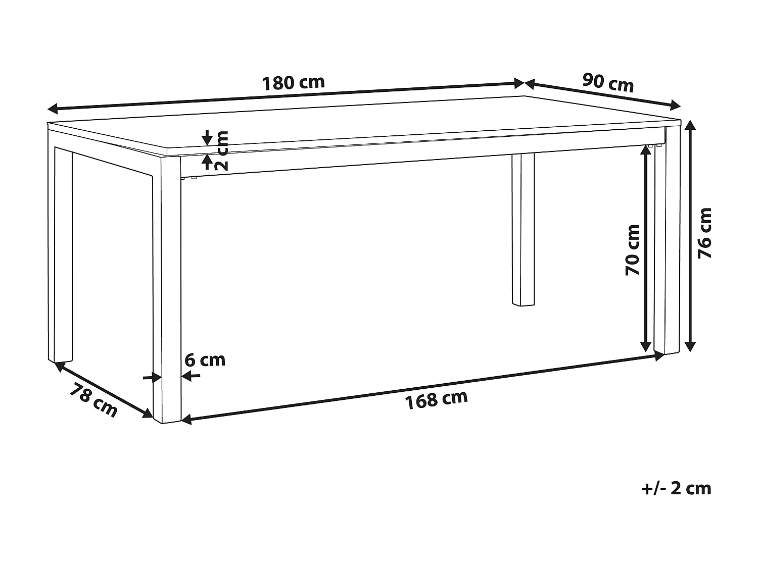 Tuin eettafel GROSSETO 180 cm 90 cm Gevlamd Graniet Grafietgrijs