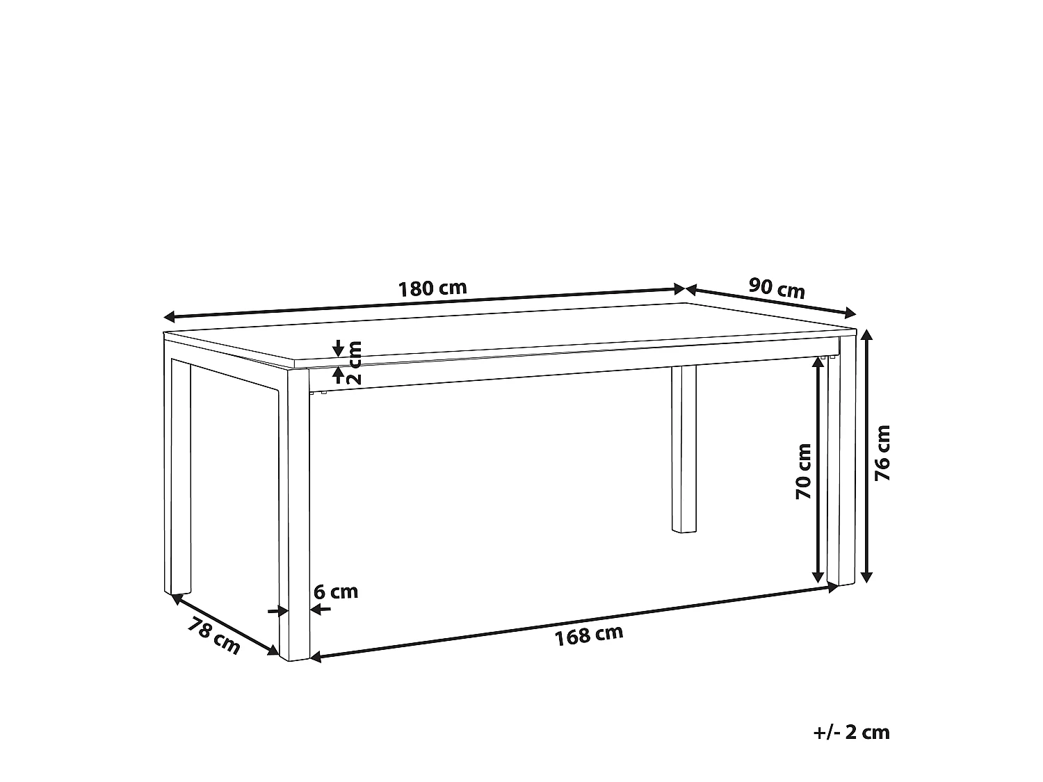 Tuin eettafel GROSSETO 180 cm 90 cm Gevlamd Graniet Grafietgrijs
