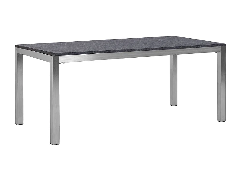 Table de salle à manger de jardin GROSSETO 180 cm 90 cm Flammé Granit Gris graphite