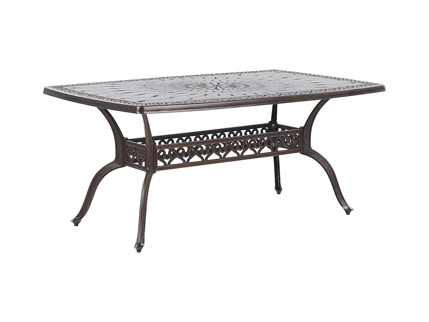 Table de salle à manger de jardin LIZZANO 165 cm 102 cm Métal Marron foncé