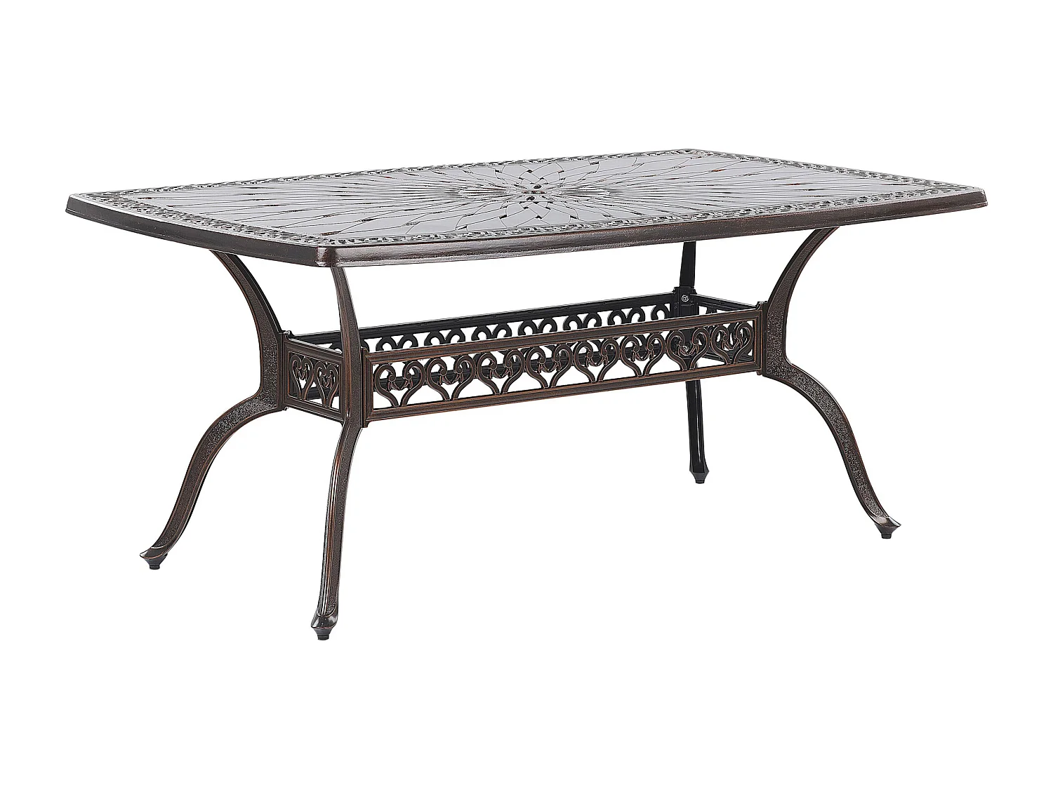 Table de salle à manger de jardin LIZZANO 165 cm 102 cm Métal Marron foncé