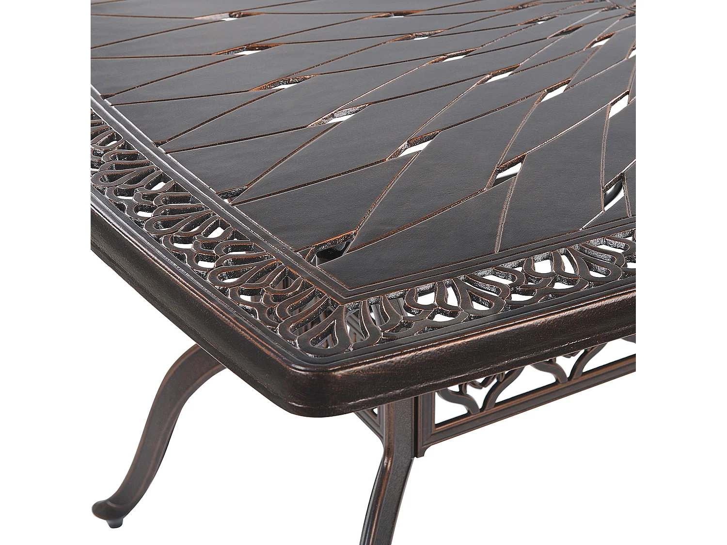 Table de salle à manger de jardin LIZZANO 165 cm 102 cm Métal Marron foncé