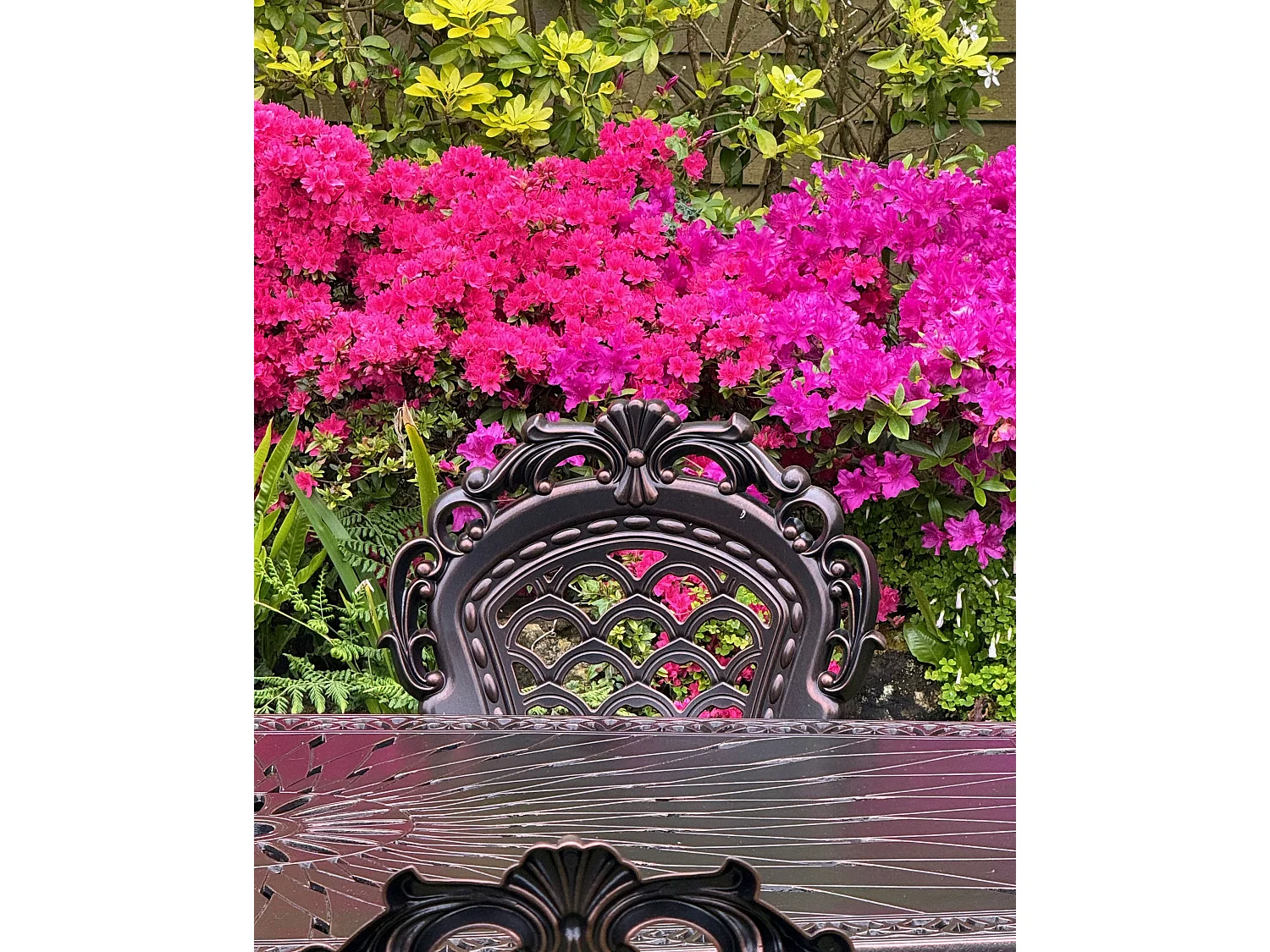 Table de salle à manger de jardin LIZZANO 165 cm 102 cm Métal Marron foncé