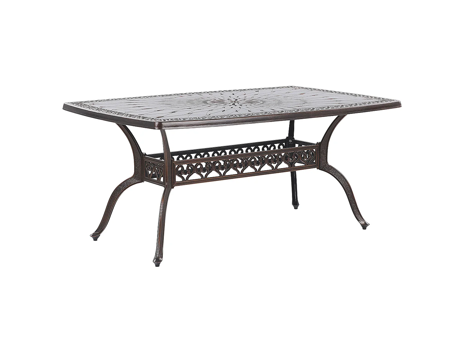 Table de salle à manger de jardin LIZZANO 165 cm 102 cm Métal Marron foncé
