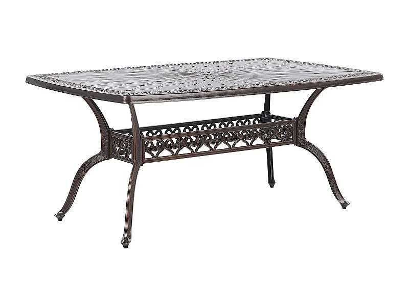 Mesa de refeição de jardim LIZZANO 165 cm 102 cm Metal Castanho escuro