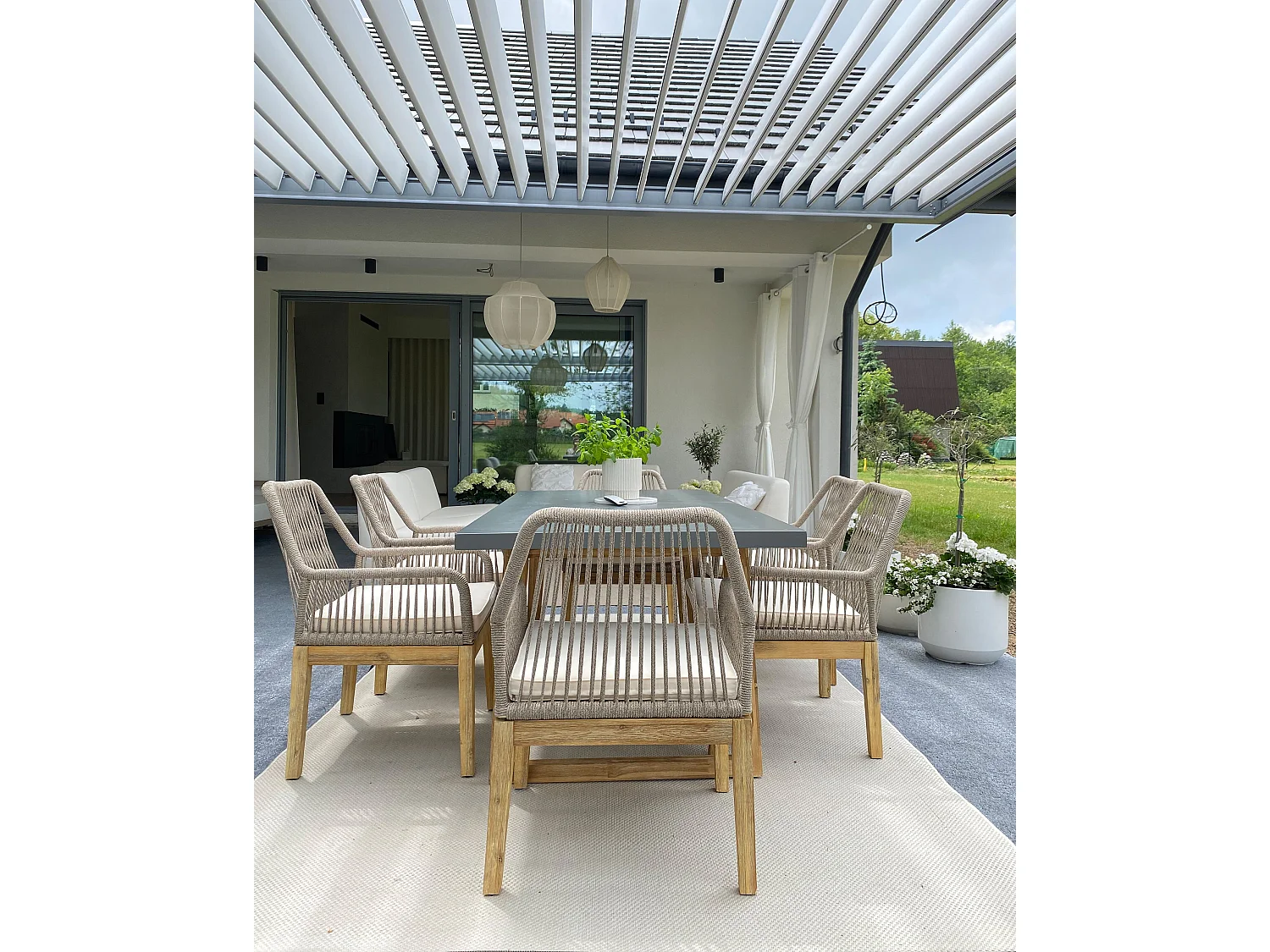 Tuin eettafel ORIA 180 cm 90 cm Beton Grijs