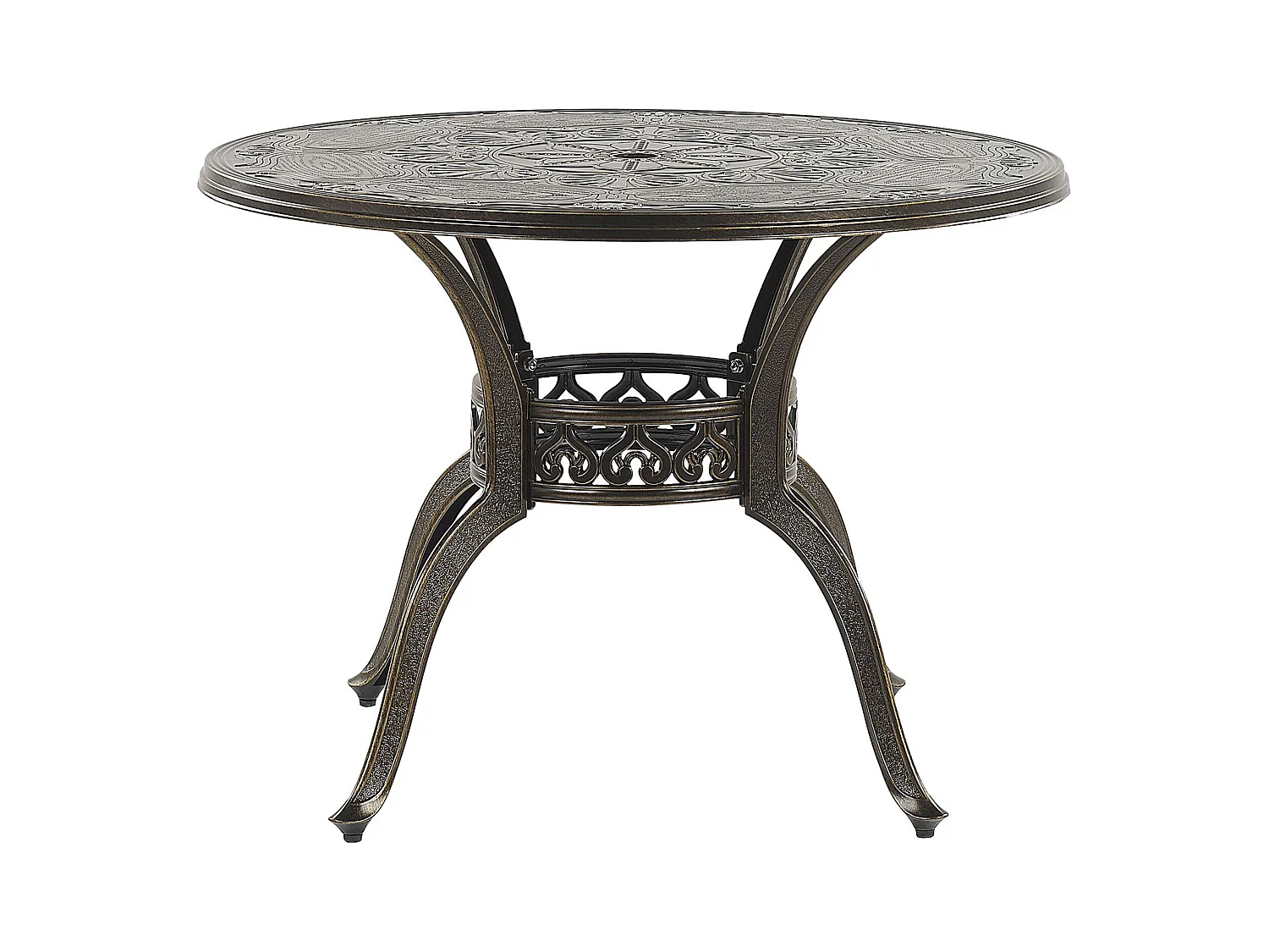 Table de salle à manger de jardin SAPRI 100 cm 100 cm Métal Marron foncé