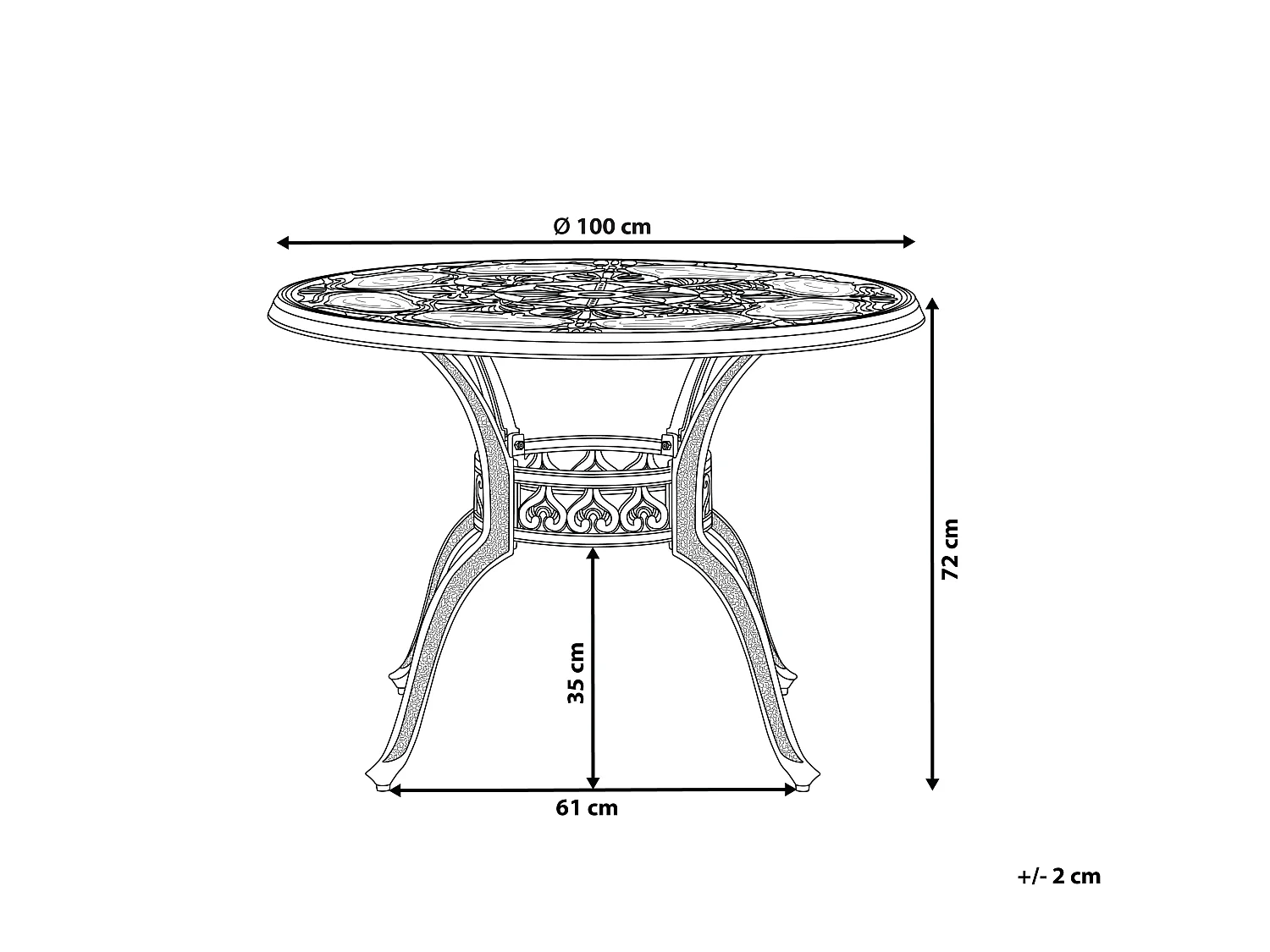 Tavolo da pranzo da giardino SAPRI 100 cm 100 cm Metallo Marrone scuro