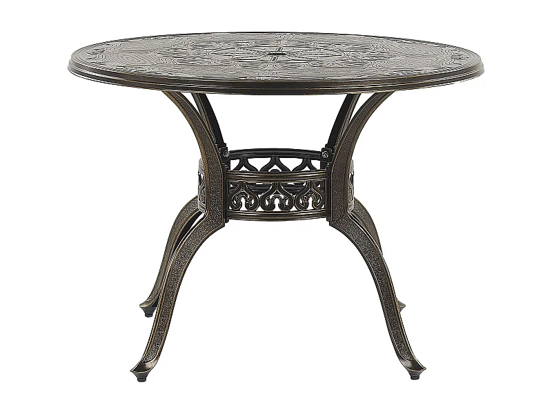 Table de salle à manger de jardin SAPRI 100 cm 100 cm Métal Marron foncé