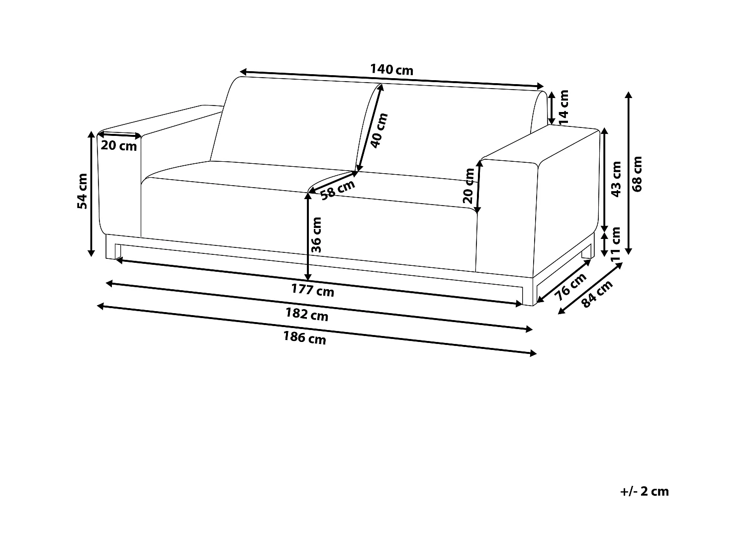 Gartensofa 3-Sitzer ROVIGO Grau
