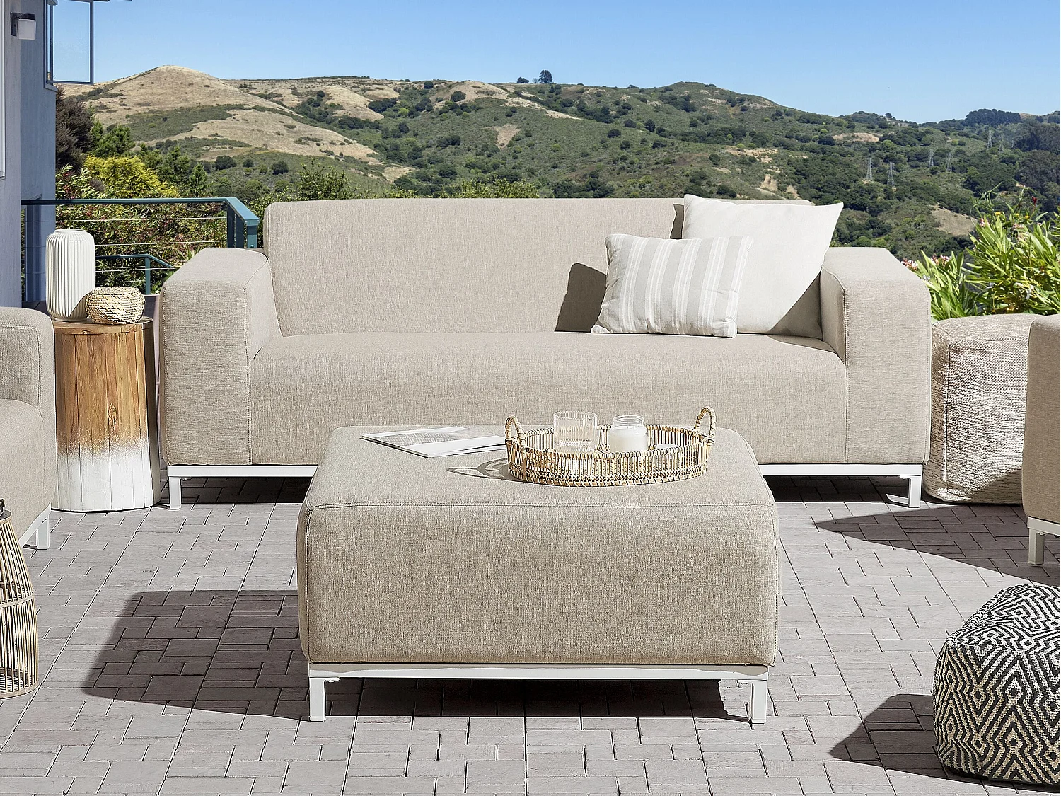 Tuin loungebank 3-zitter ROVIGO Beige