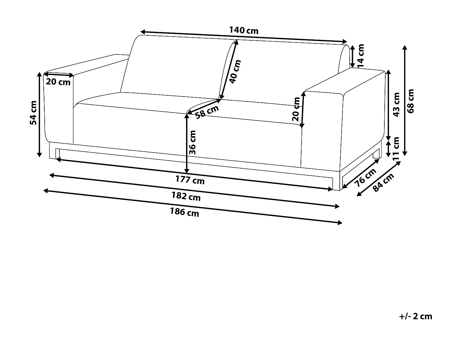 Tuin loungebank 3-zitter ROVIGO Beige