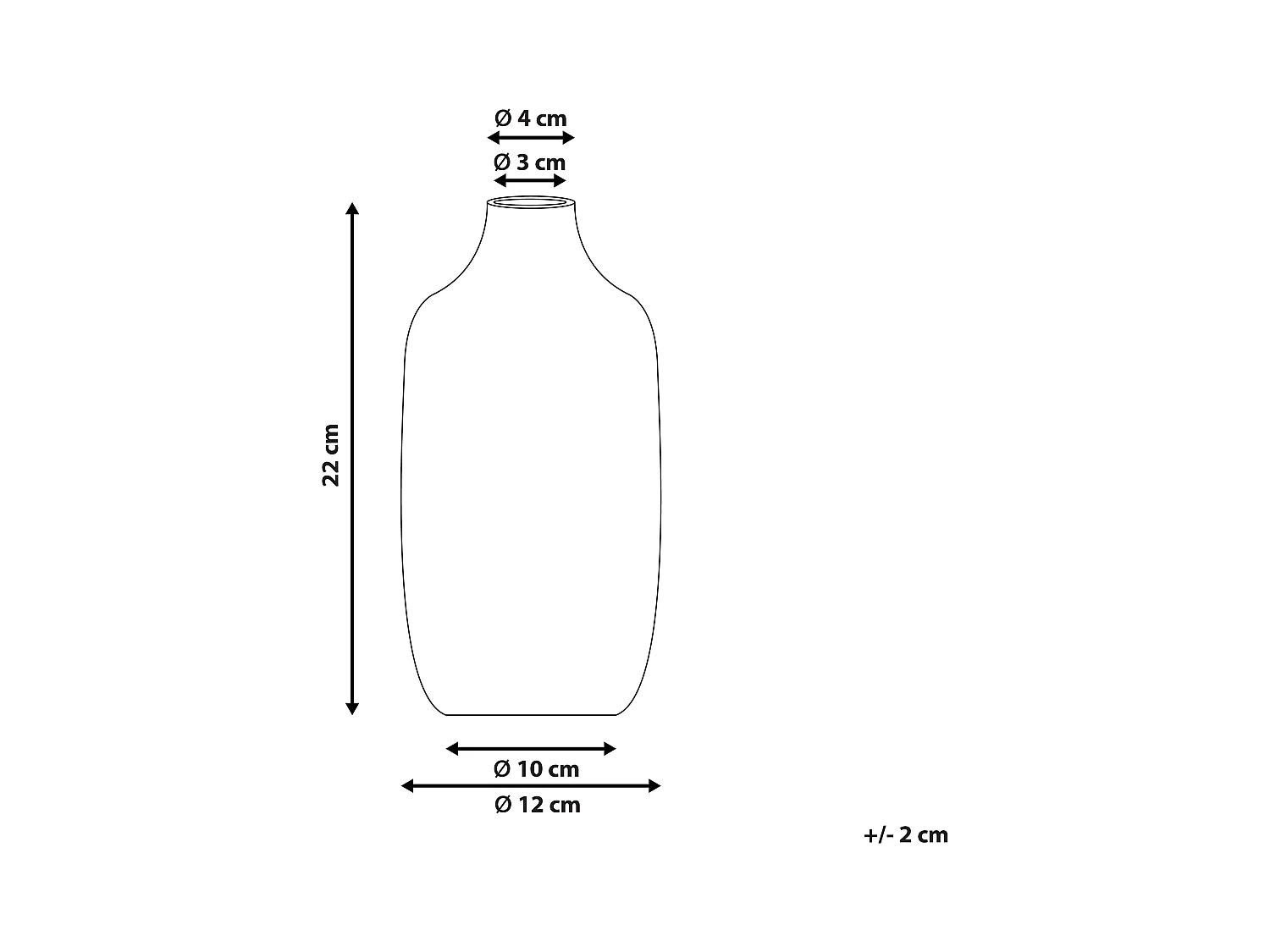 Jarro de flores AENUS Grés 22 cm Branco