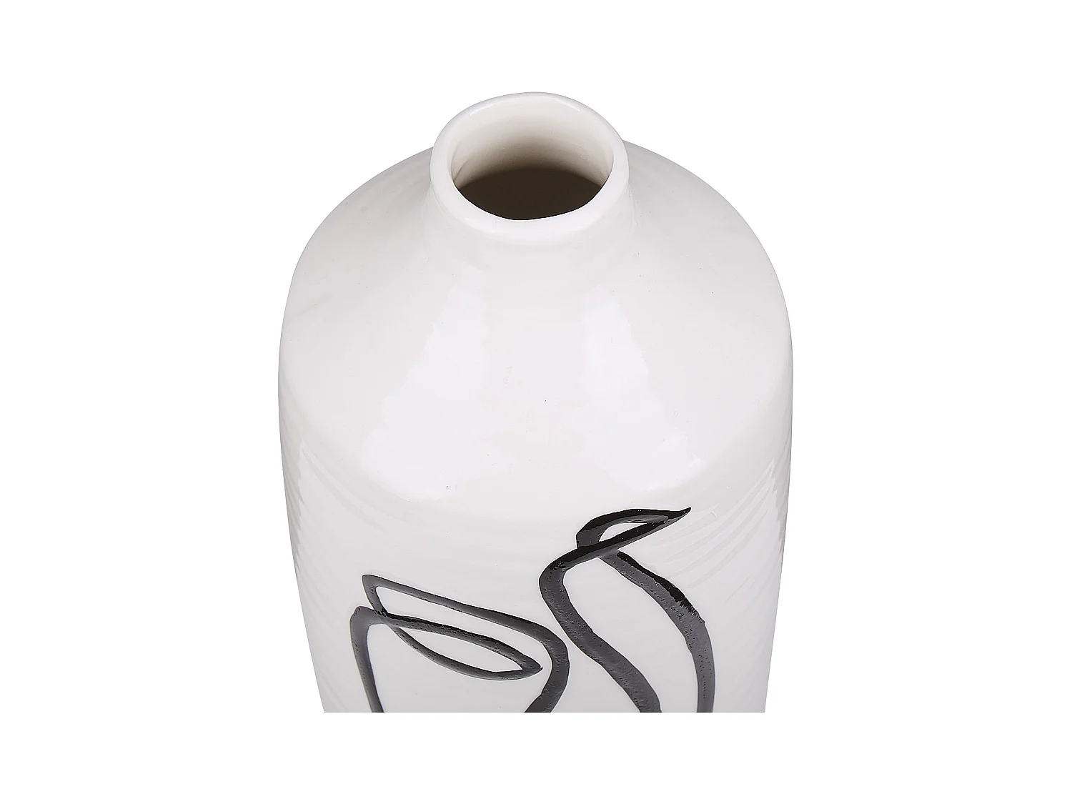 Jarro de flores AENUS Grés 22 cm Branco