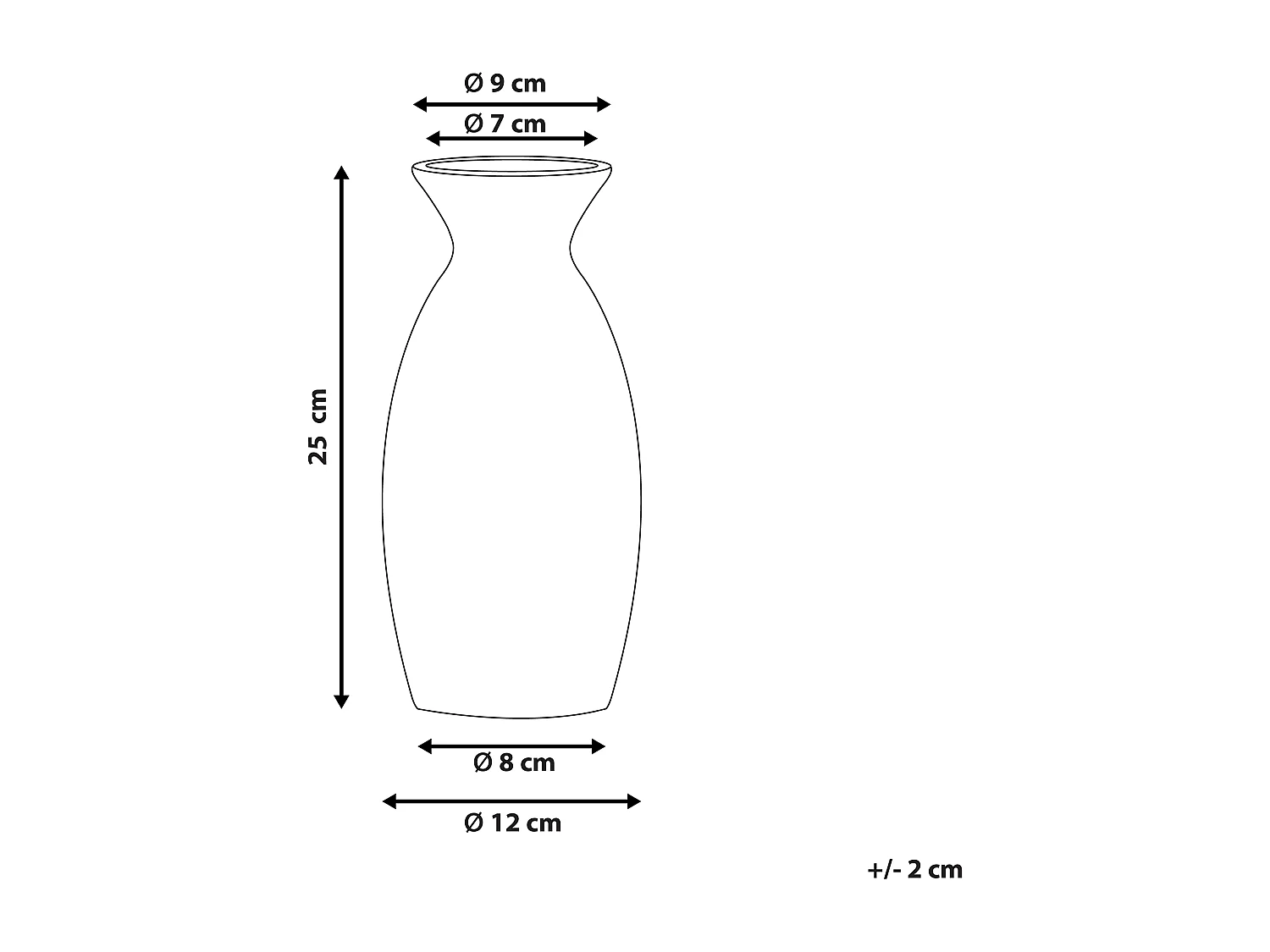 Vase à fleurs CHALCIS Grès 25 cm Bleu