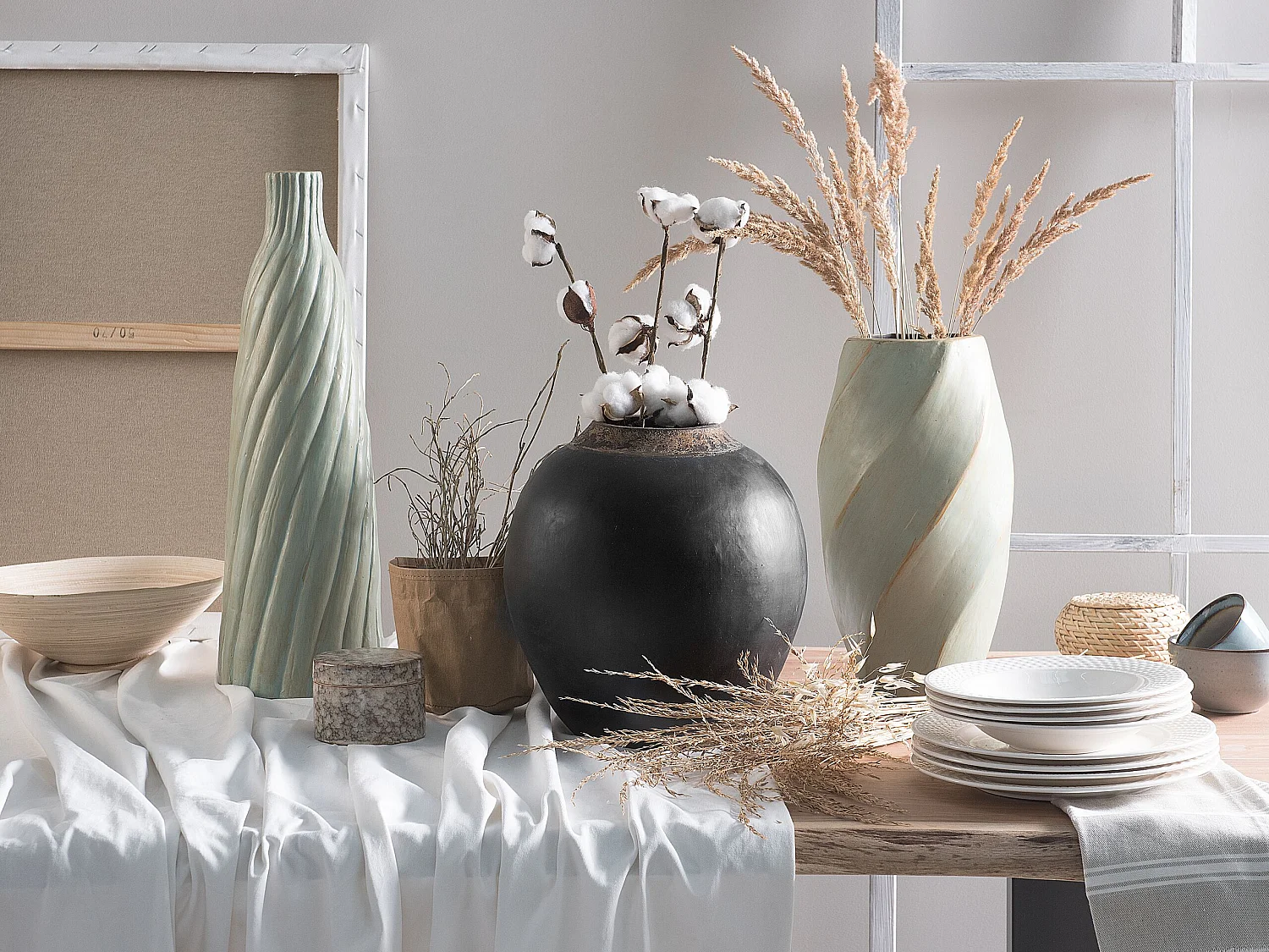 Vaso decorativo terracotta nero 31 cm LAURI