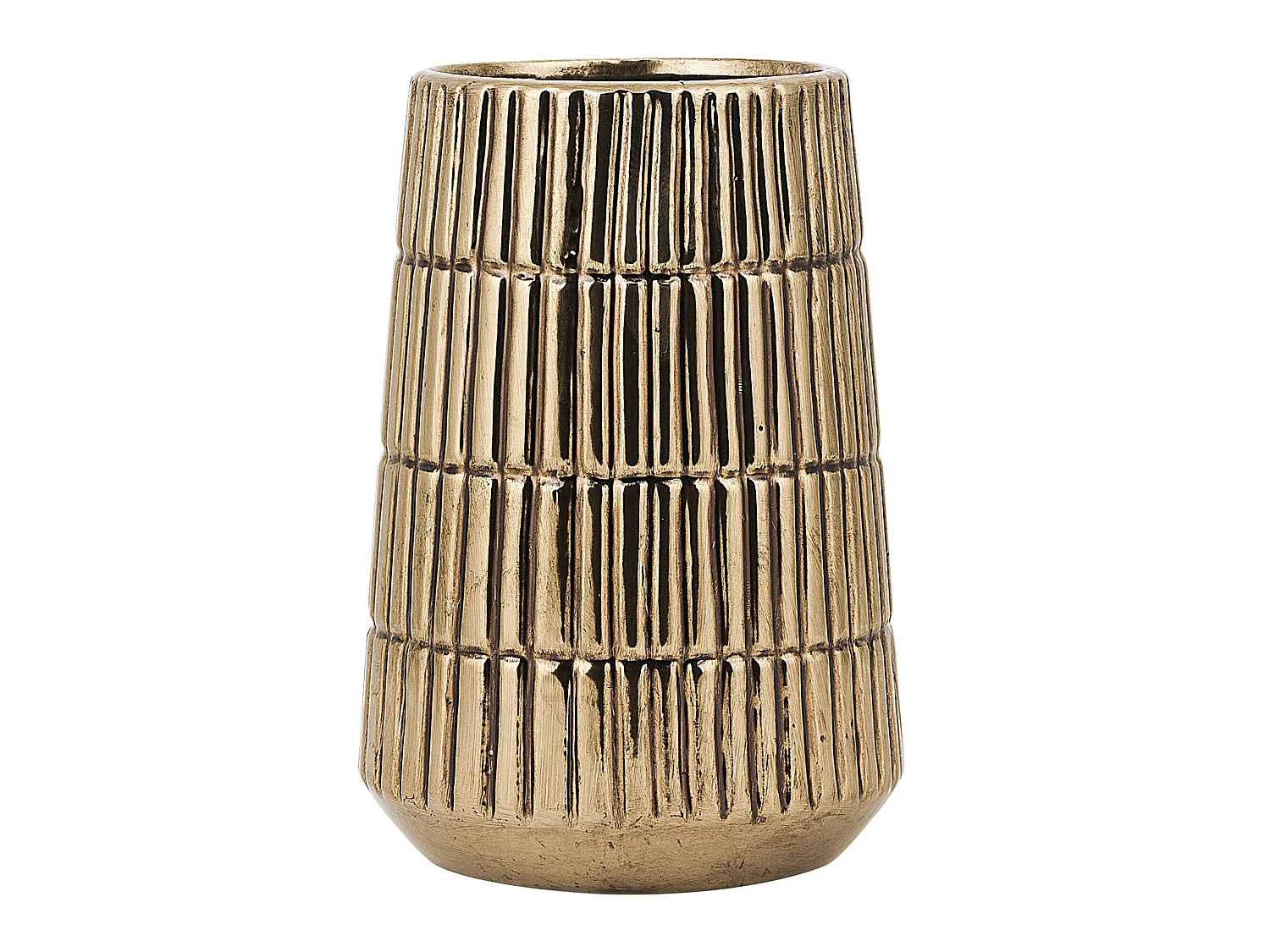 Vase décoratif QANAWAT Grès 22 cm Doré