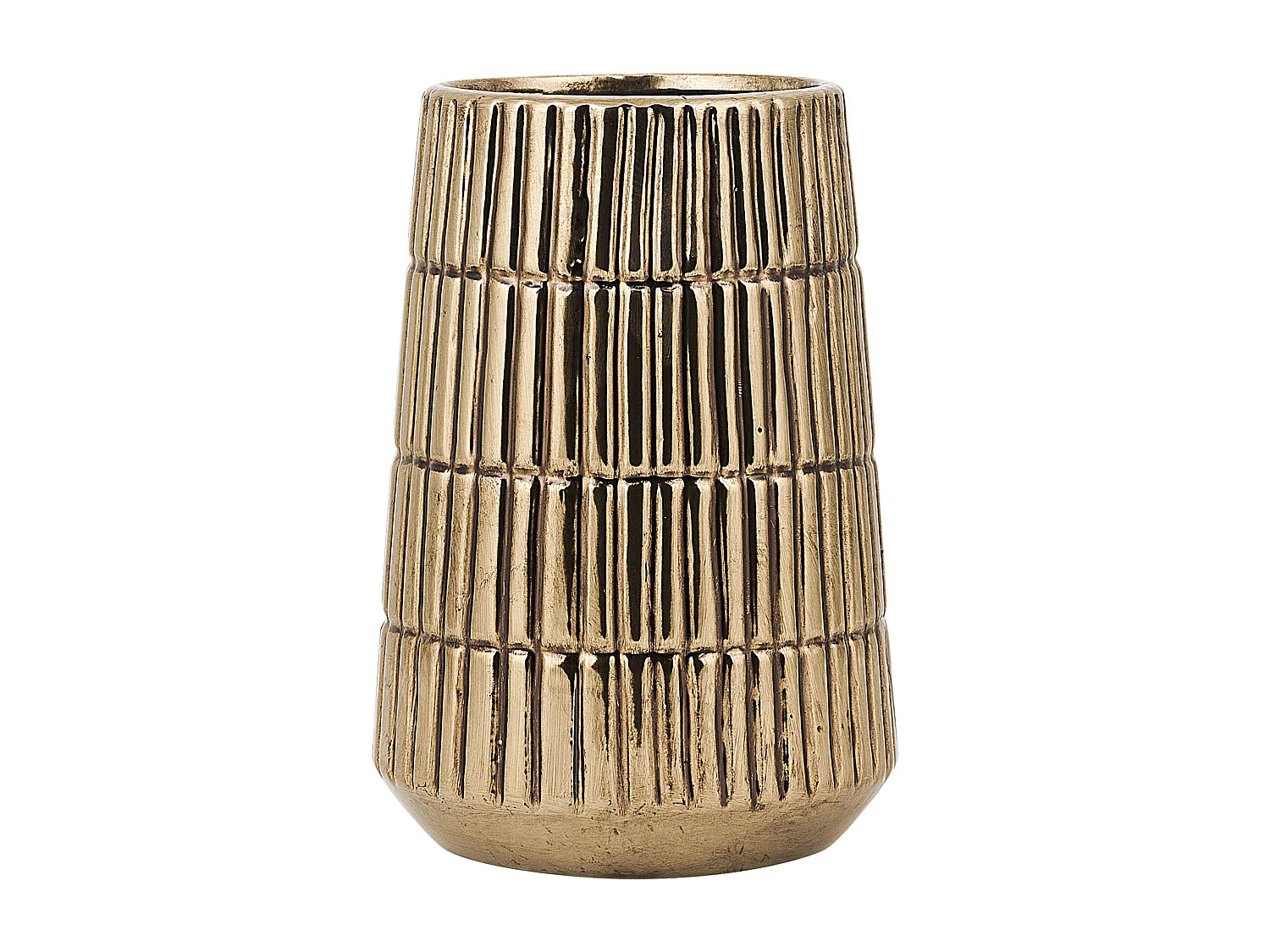 Vase décoratif QANAWAT Grès 22 cm Doré