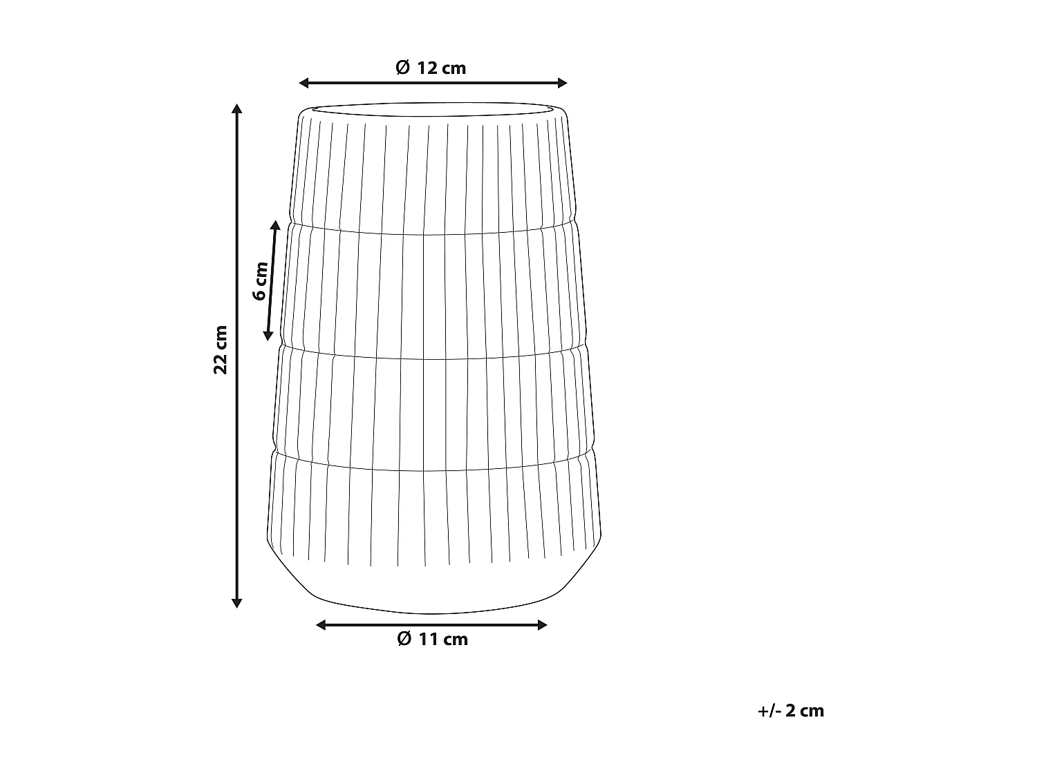 Vase décoratif QANAWAT Grès 22 cm Doré