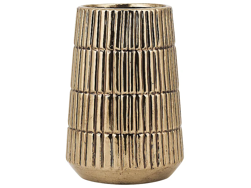 Vaso decorativo QANAWAT Gres porcellanato 22 cm Oro