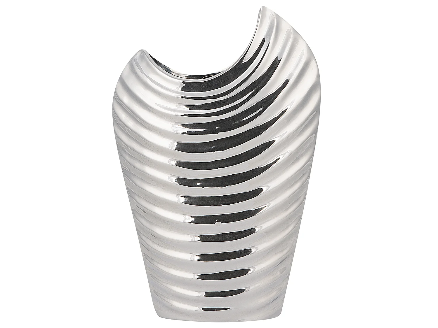 Prächtige Vase in Silber-Optik silbern Ecetra