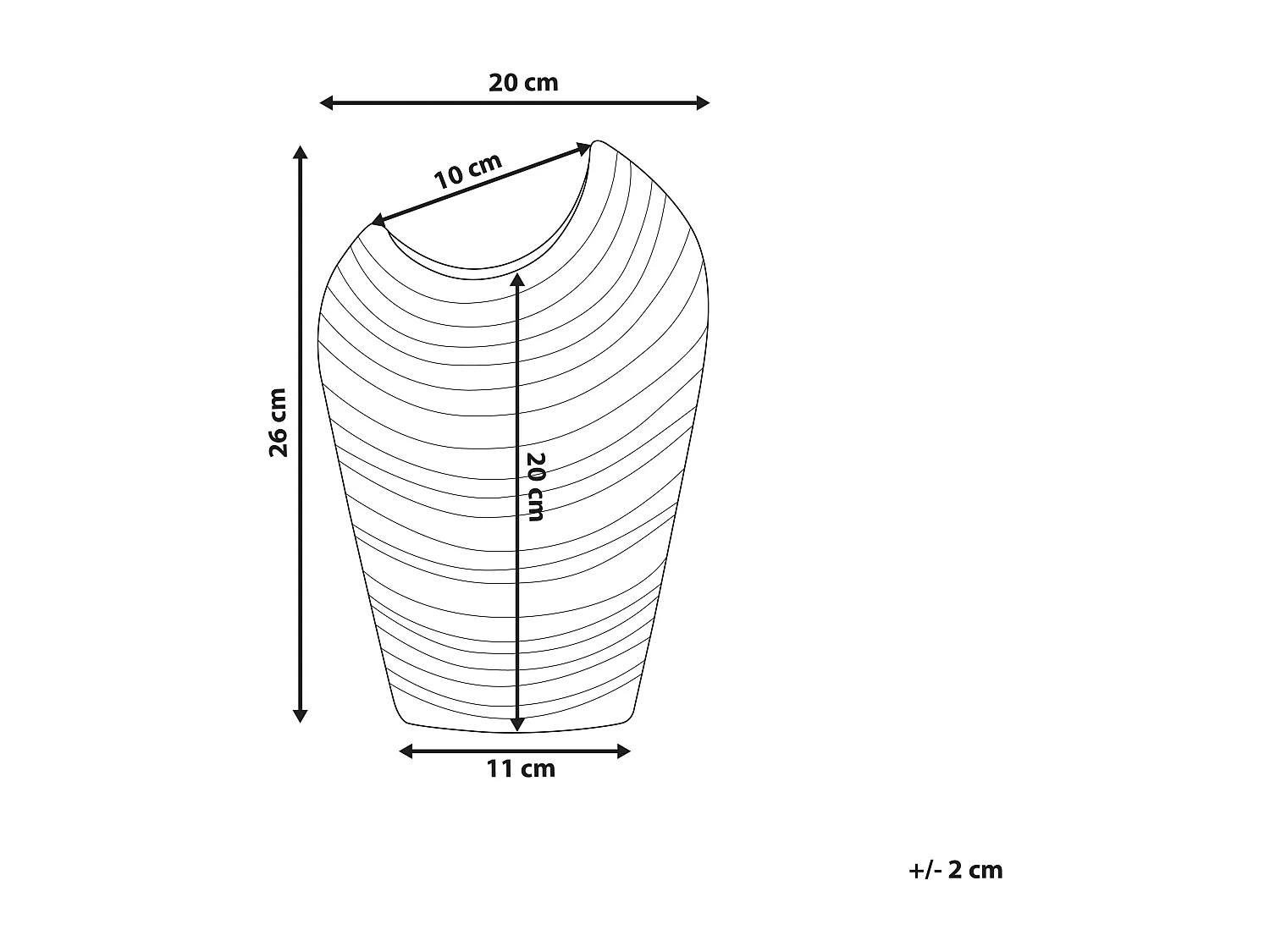 Wazon dekoracyjny ECETRA Kamionka 26 cm Srebrny