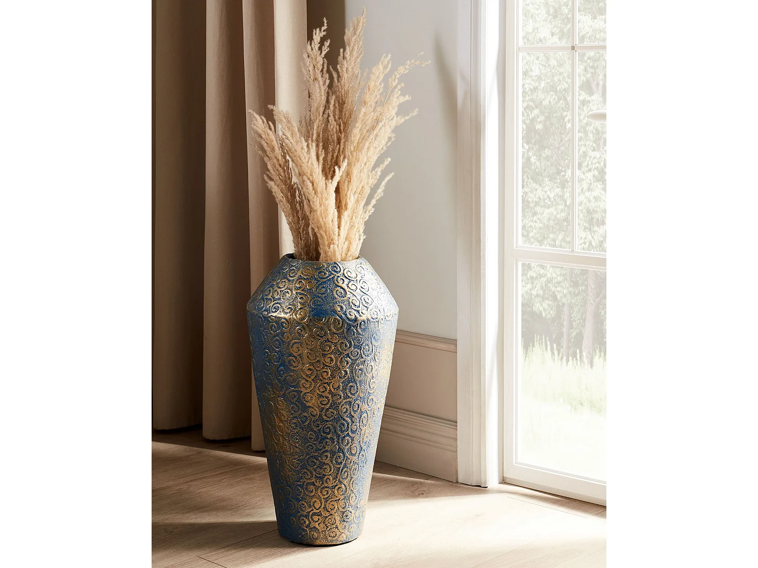 Vase décoratif MASSA Céramique 53 cm Bleu