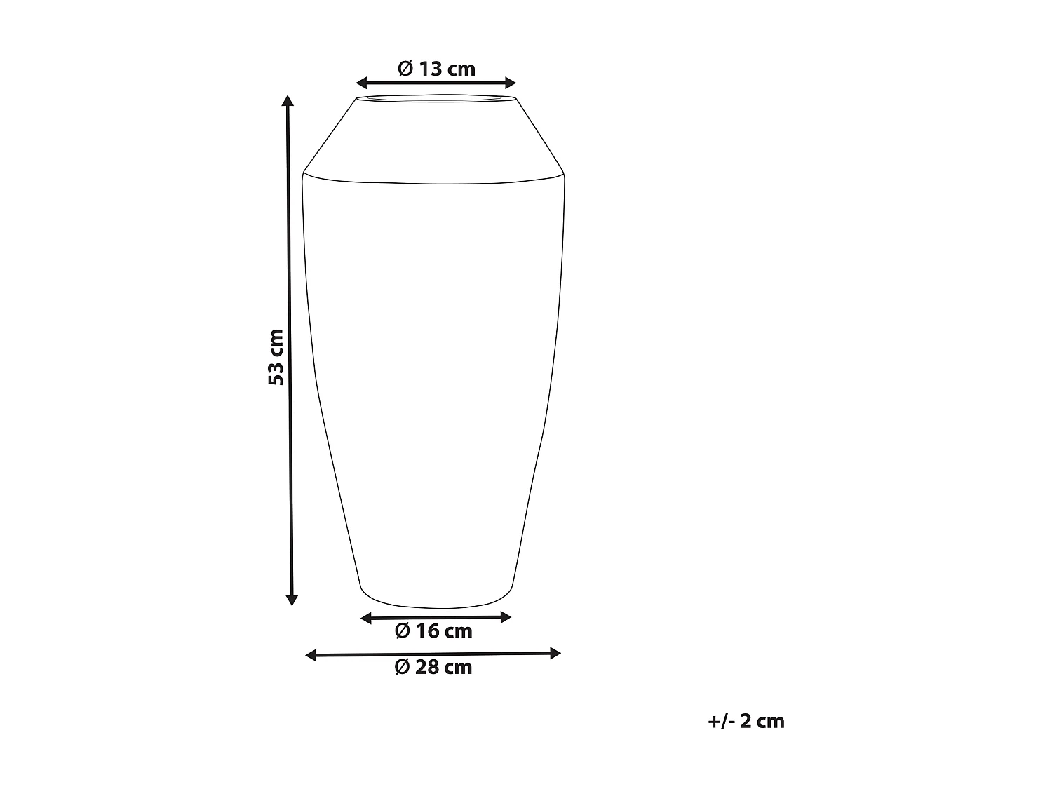 Formschöne, moderne Deko-Bodenvase aus Ton in Gold/Türkis Massa