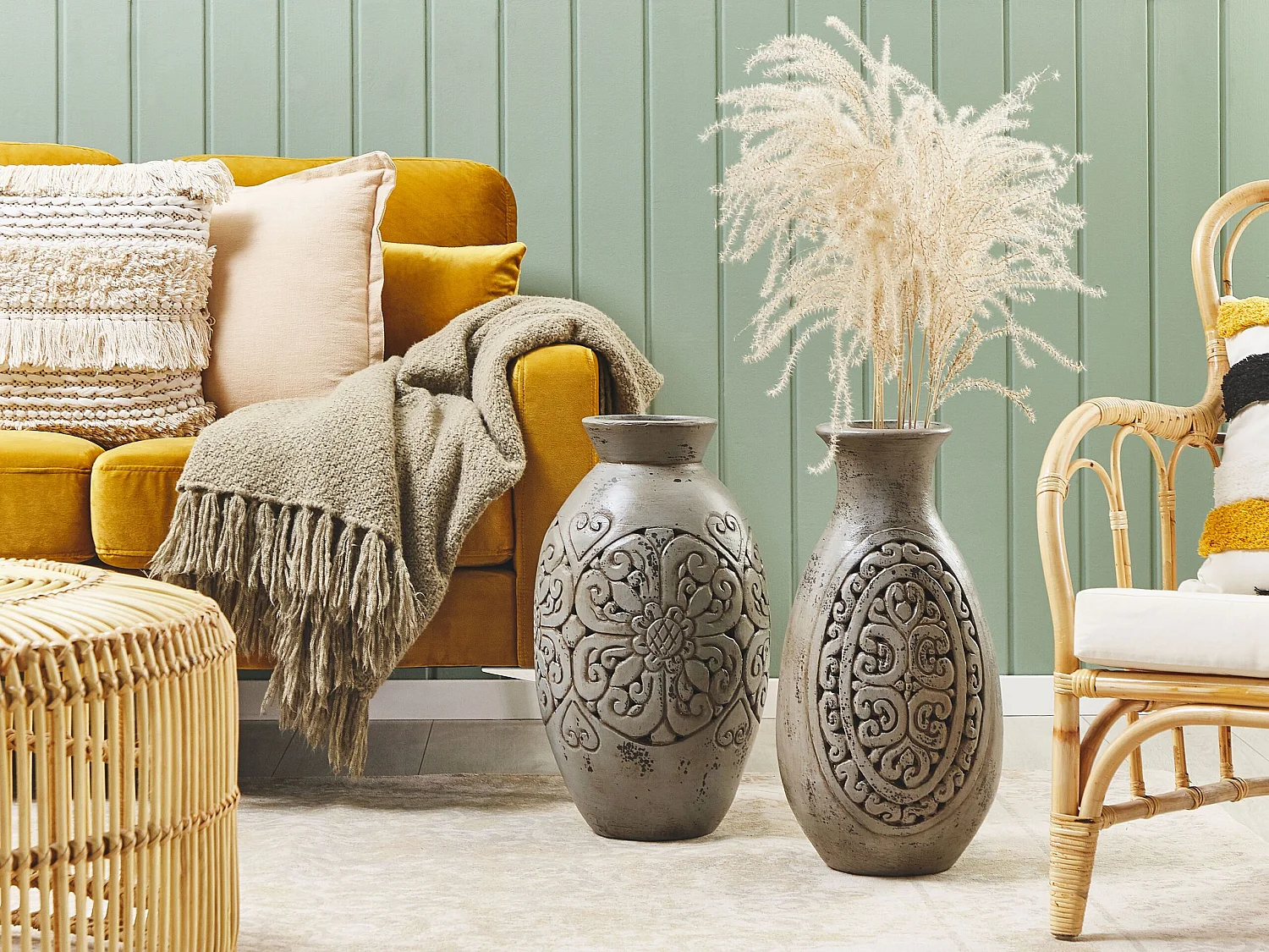 Vaso decorativo ELEUSIS 52 cm Grigio