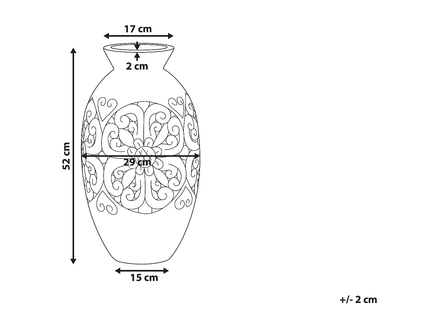 Vaso decorativo ELEUSIS 52 cm Grigio
