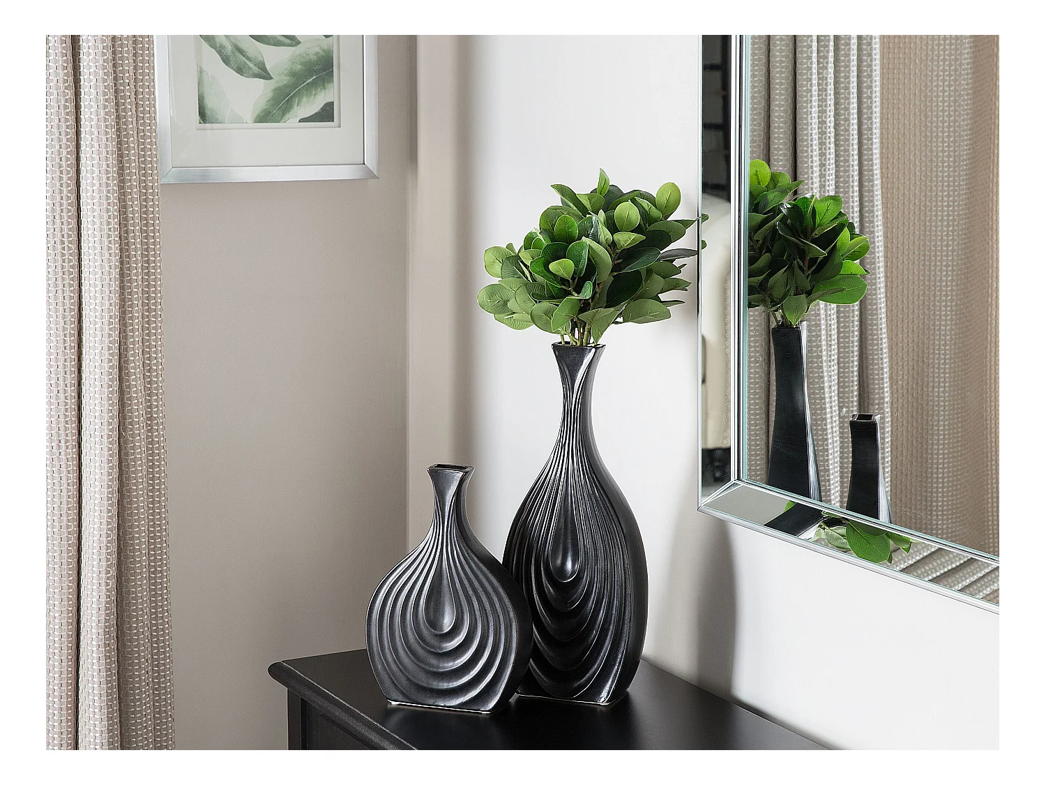 Decovaas THAPSUS Keramiek 39 cm Zwart