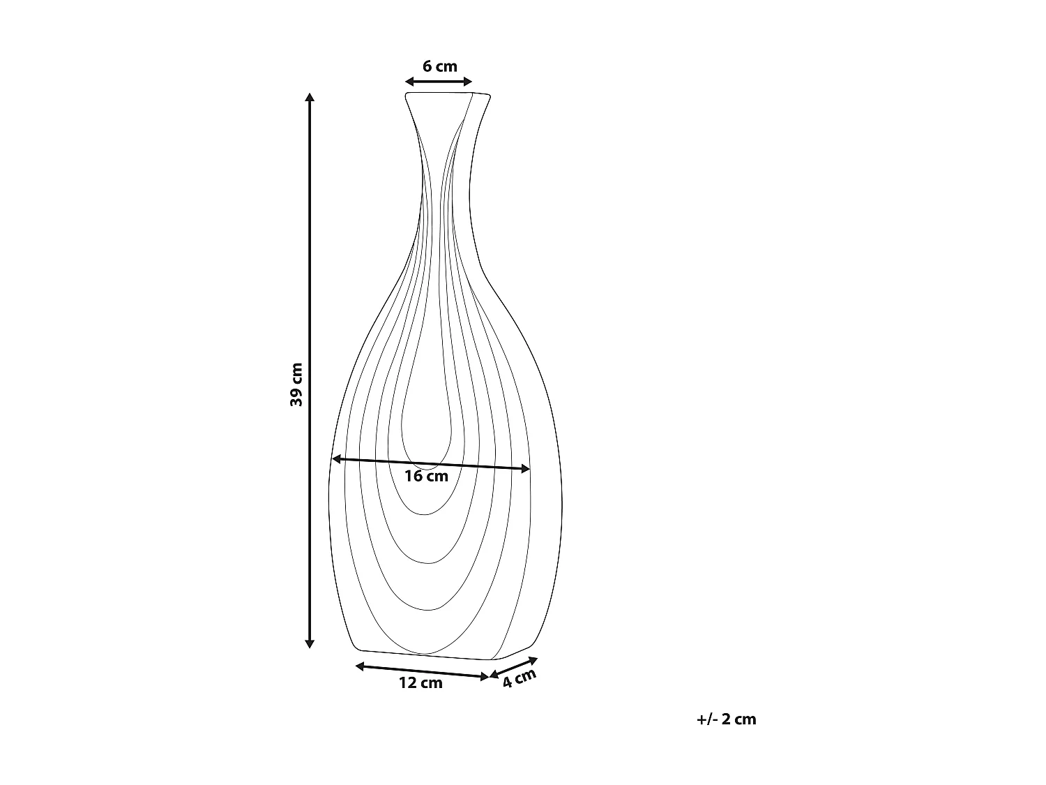 Decovaas THAPSUS Keramiek 39 cm Zwart