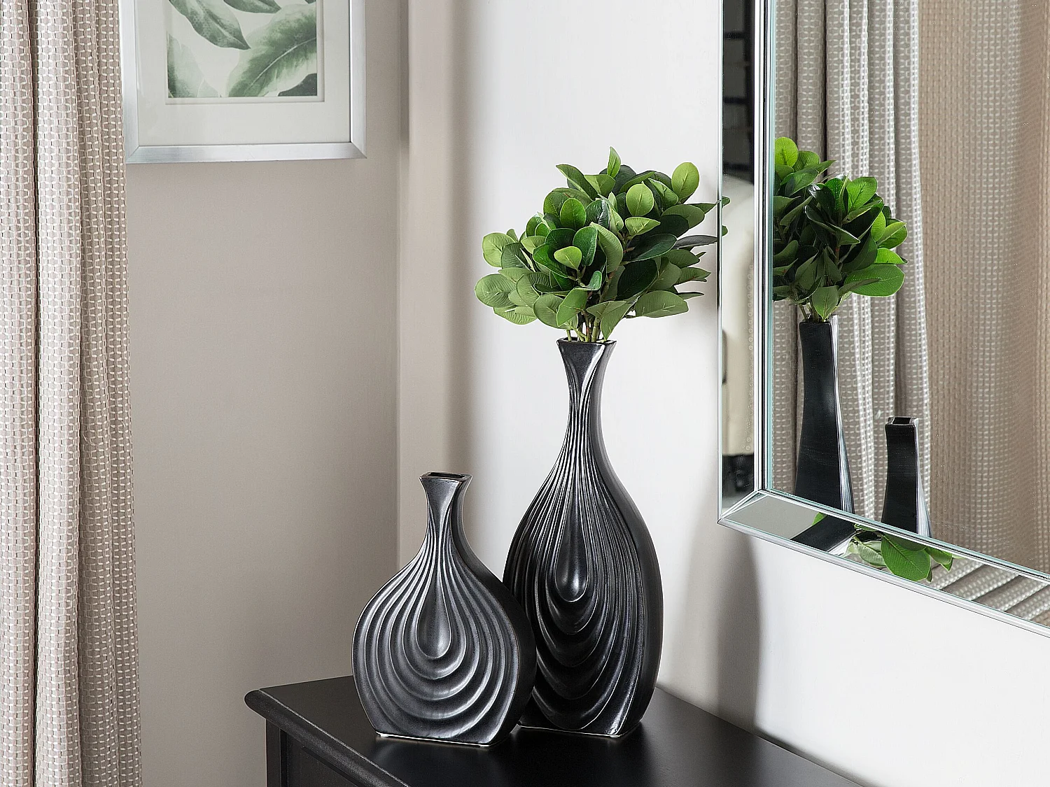 Vase décoratif THAPSUS Céramique 39 cm Noir