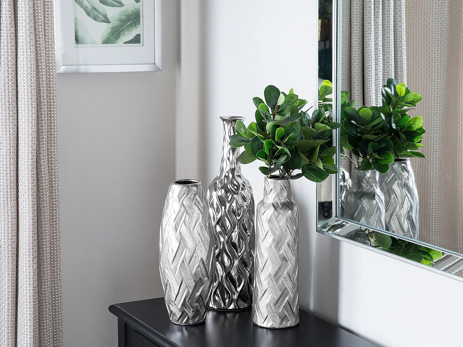 Vaso decorativo ARPAD Gres porcellanato 33 cm Argento