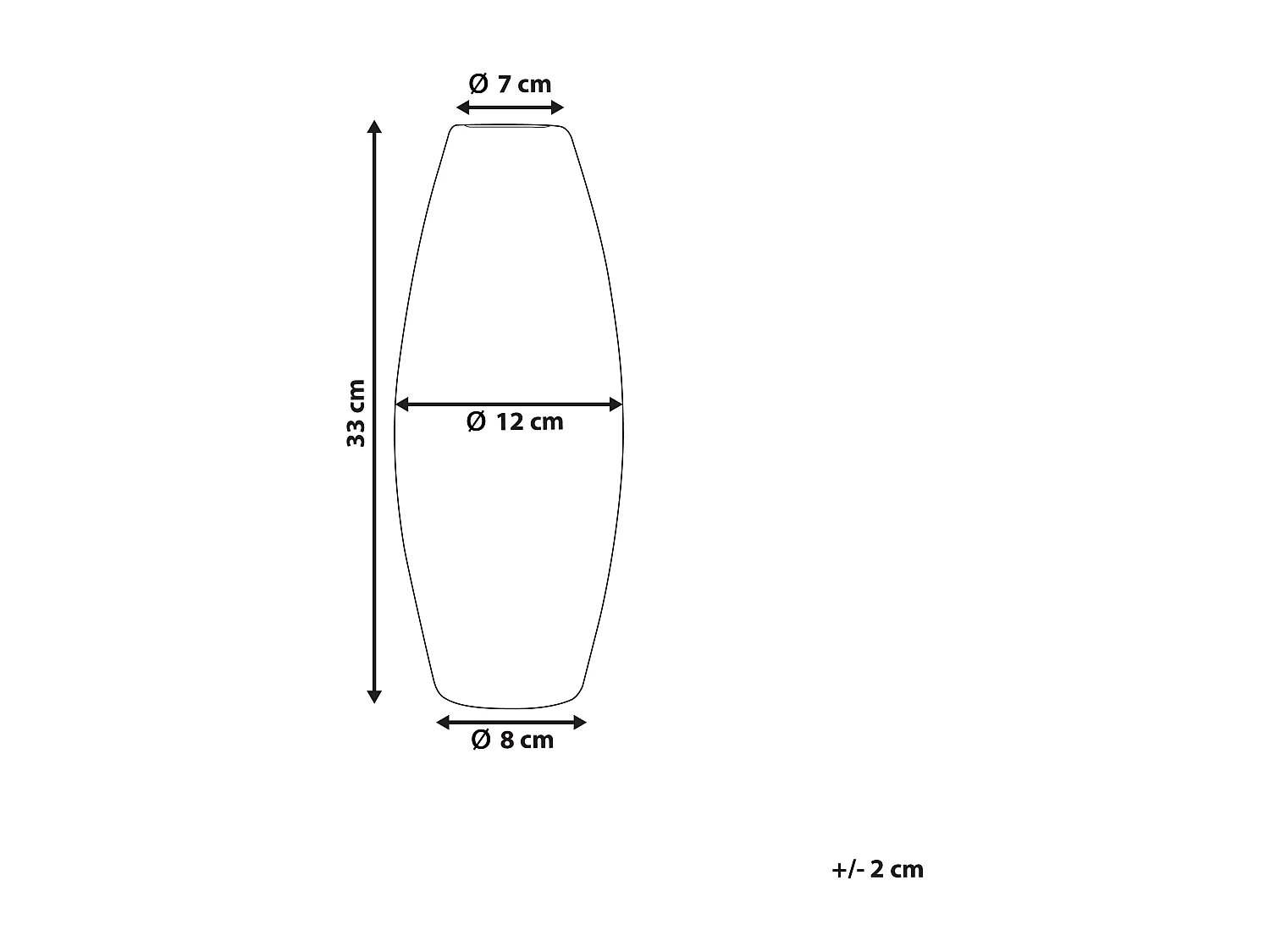 Vase décoratif ARPAD Grès 33 cm Argenté