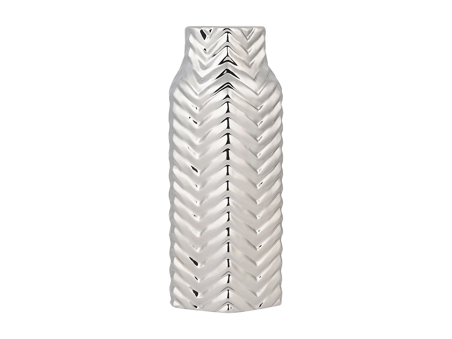 Vase décoratif XANTHOS Grès 32 cm Argenté