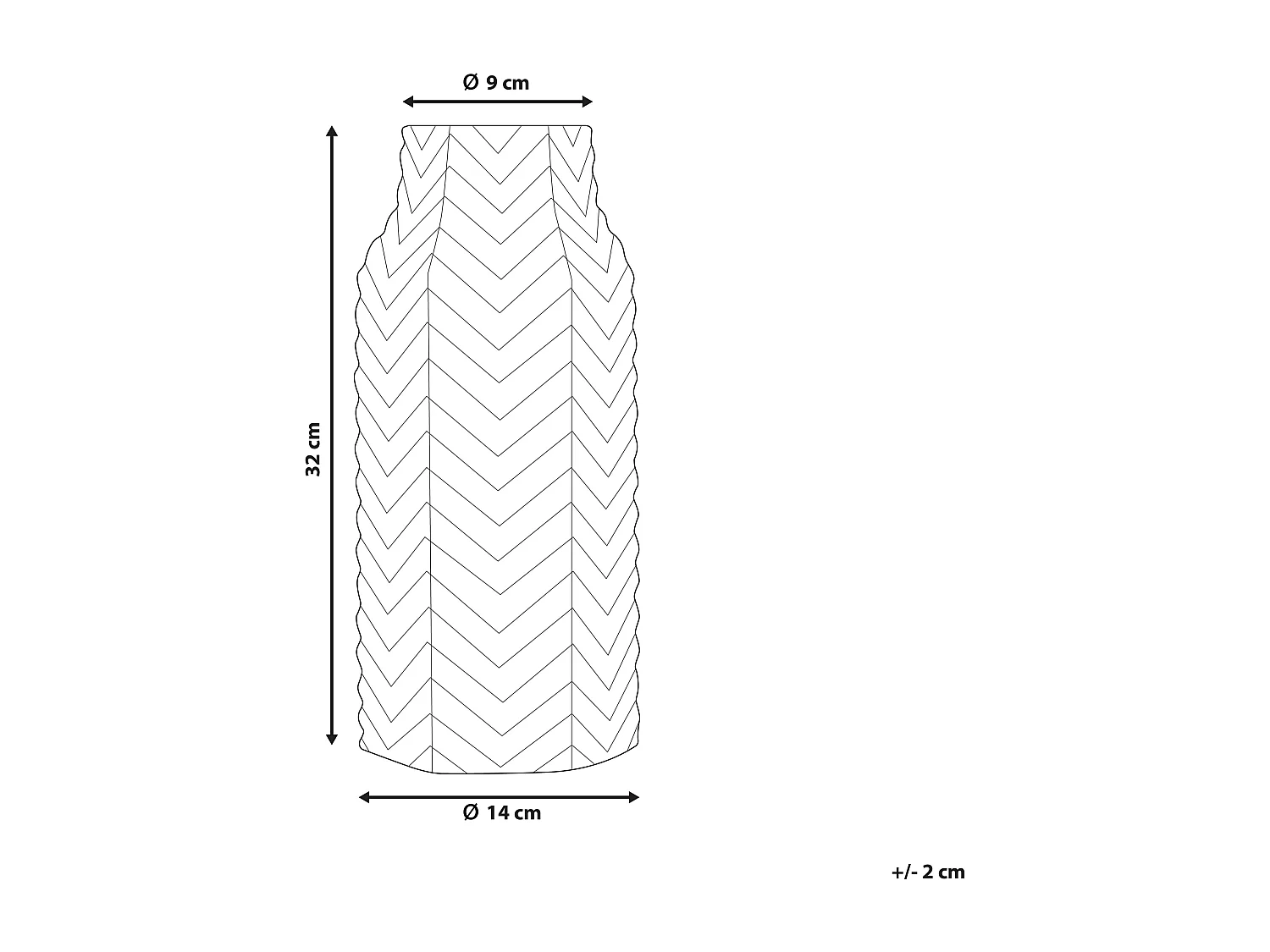 Vase décoratif XANTHOS Grès 32 cm Argenté