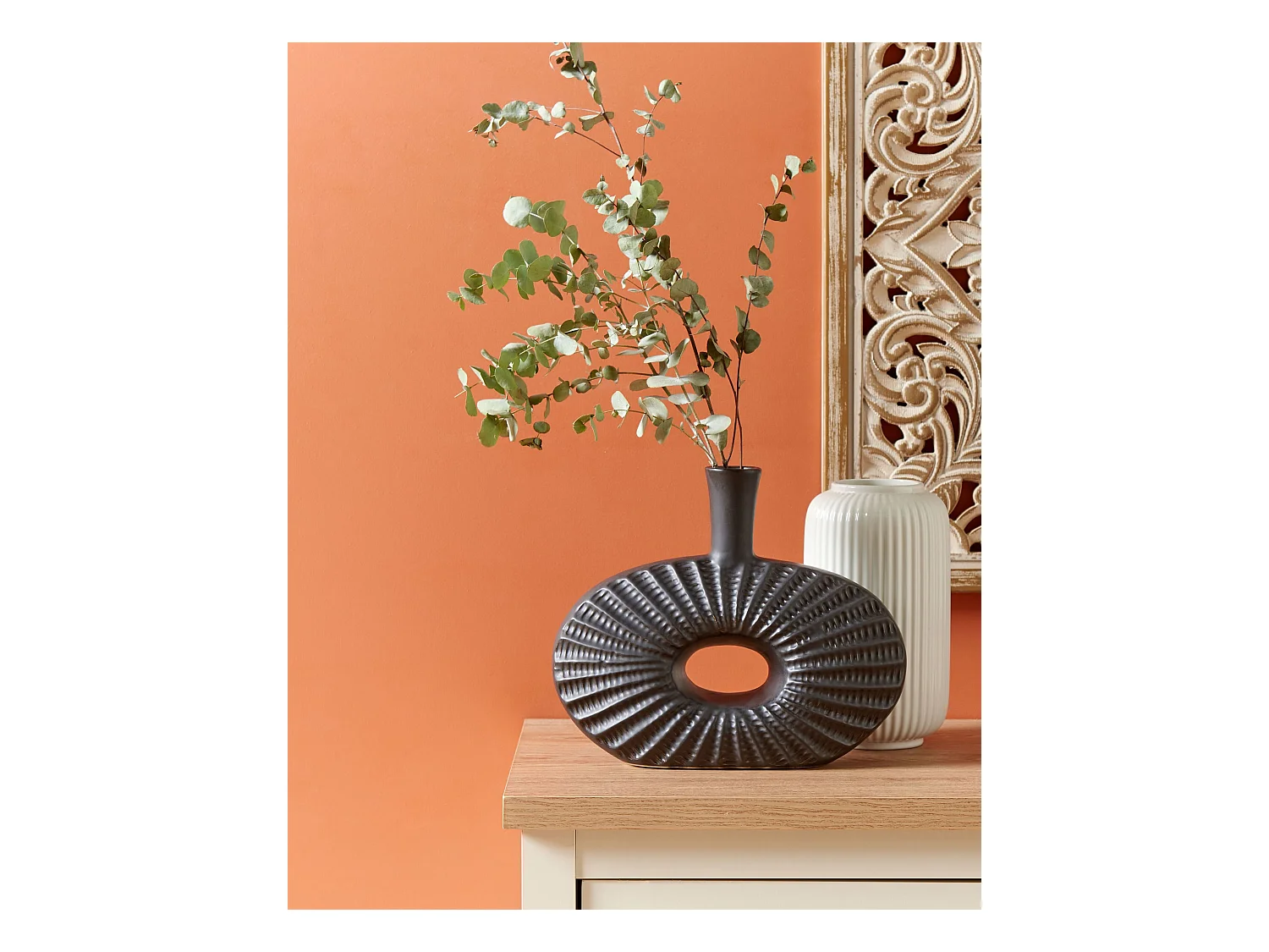 Decovaas ARWAD Steengoed 24 cm Zwart