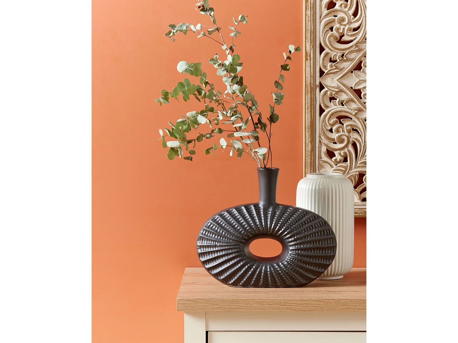 Decovaas ARWAD Steengoed 24 cm Zwart